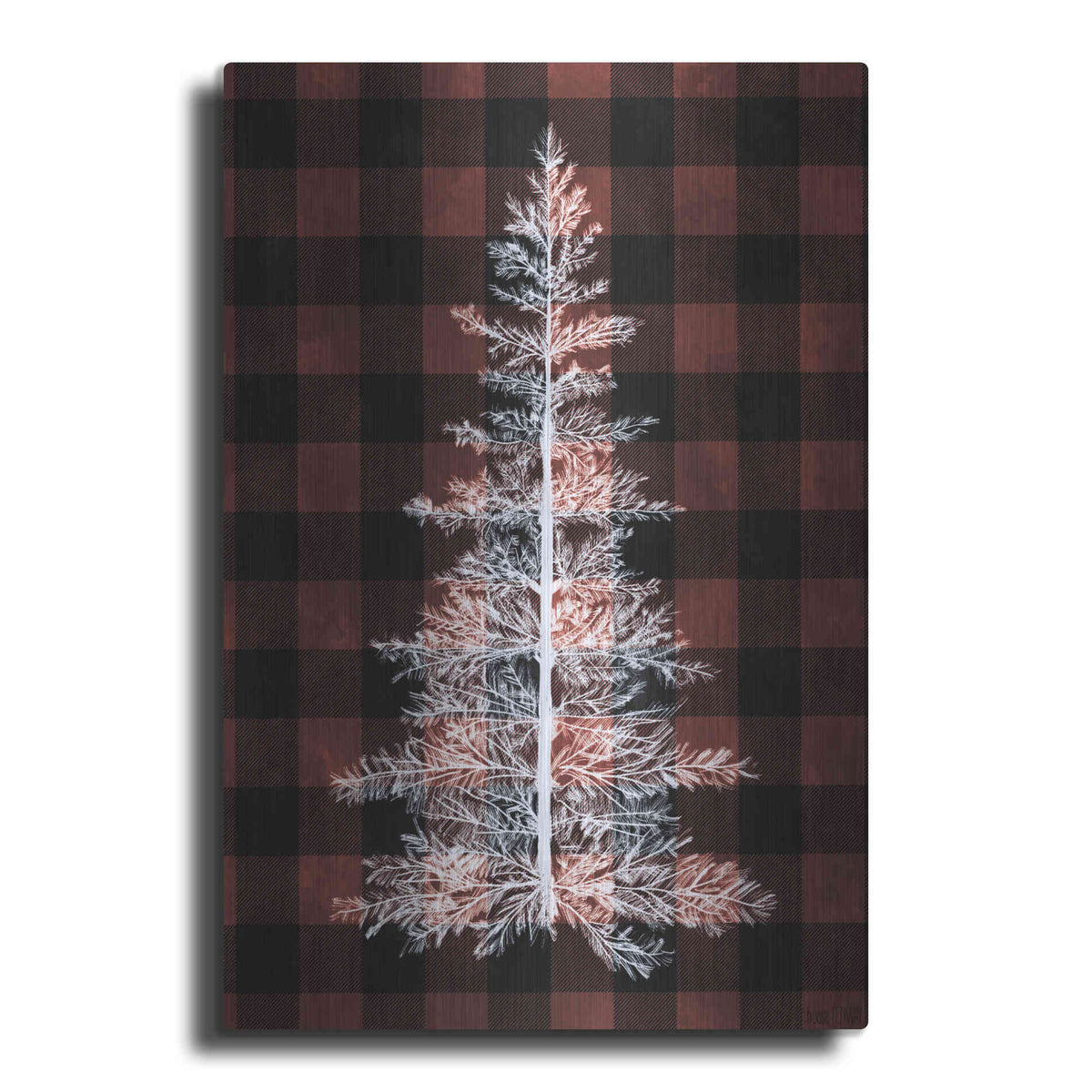 Luxe Metal Art 'Buffalo Pine Red' by House Fenway, Metal Wall Art