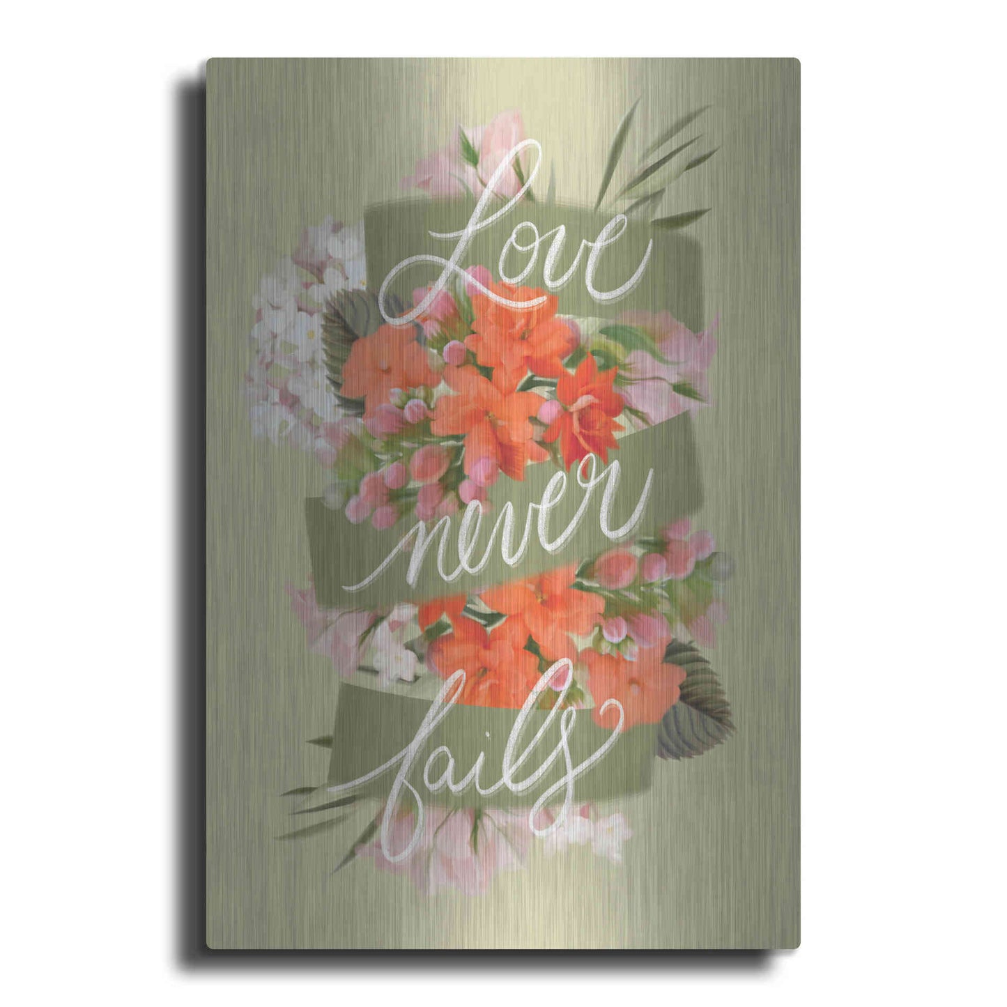 Luxe Metal Art 'Love Never Fails' by House Fenway, Metal Wall Art