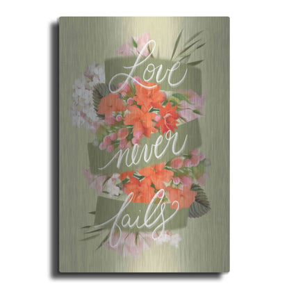 Luxe Metal Art 'Love Never Fails' by House Fenway, Metal Wall Art