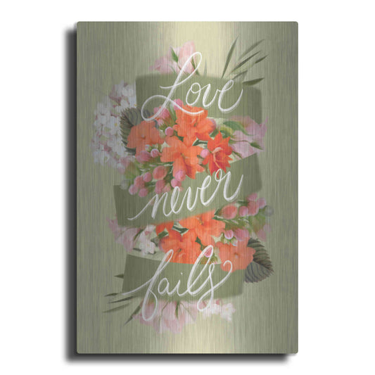 Luxe Metal Art 'Love Never Fails' by House Fenway, Metal Wall Art