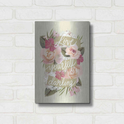 Luxe Metal Art 'Love Yourself Darling' by House Fenway, Metal Wall Art,12x16