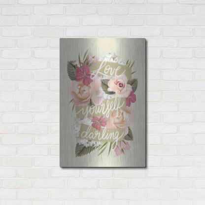 Luxe Metal Art 'Love Yourself Darling' by House Fenway, Metal Wall Art,24x36