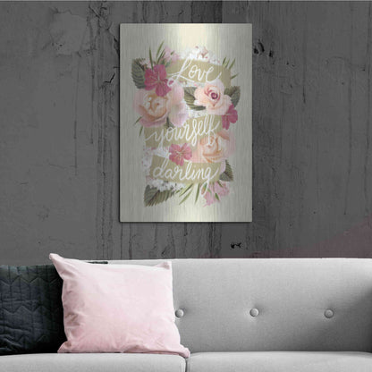 Luxe Metal Art 'Love Yourself Darling' by House Fenway, Metal Wall Art,24x36