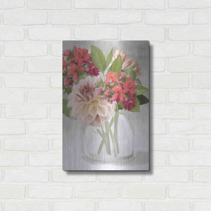 Luxe Metal Art 'Dahlia Bouquet' by House Fenway, Metal Wall Art,16x24