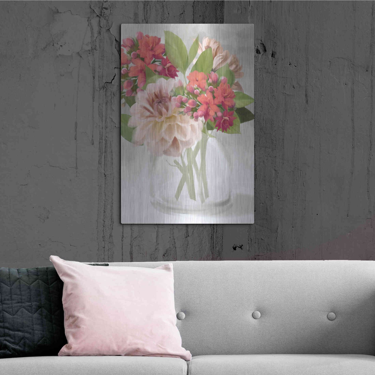 Luxe Metal Art 'Dahlia Bouquet' by House Fenway, Metal Wall Art,24x36