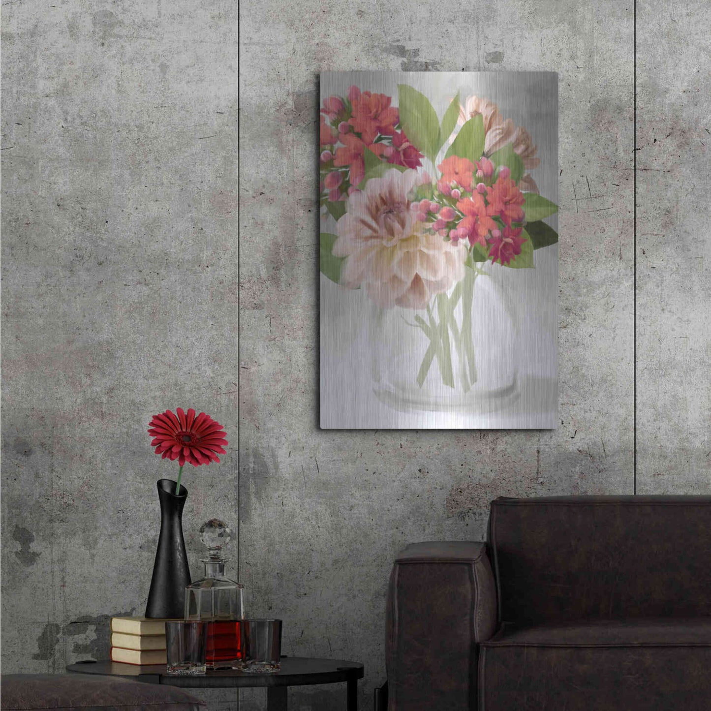 Luxe Metal Art 'Dahlia Bouquet' by House Fenway, Metal Wall Art,24x36