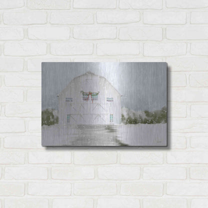 Luxe Metal Art 'Christmas Barn' by House Fenway, Metal Wall Art,24x16