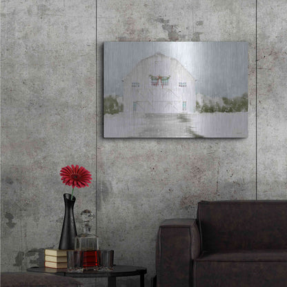 Luxe Metal Art 'Christmas Barn' by House Fenway, Metal Wall Art,36x24