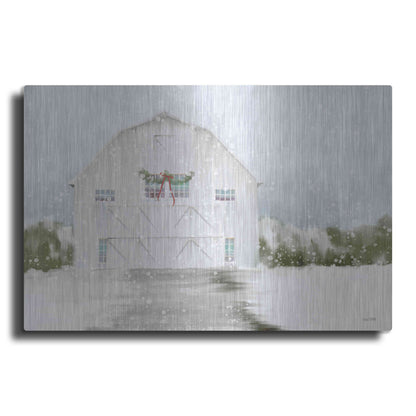 Luxe Metal Art 'Christmas Barn' by House Fenway, Metal Wall Art
