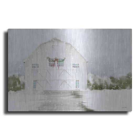 Luxe Metal Art 'Christmas Barn' by House Fenway, Metal Wall Art