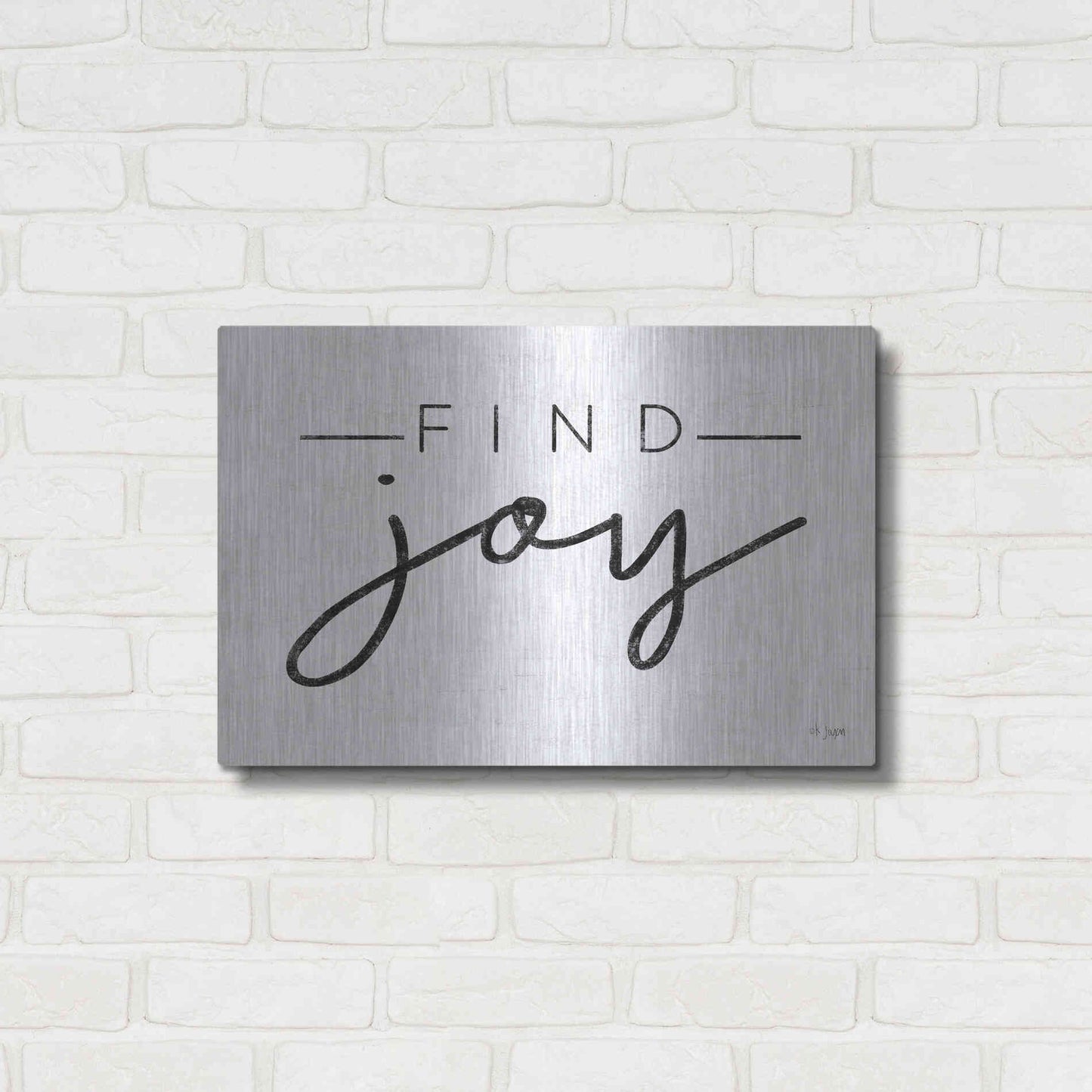 Luxe Metal Art 'Find Joy' by Jaxn Blvd, Metal Wall Art,24x16