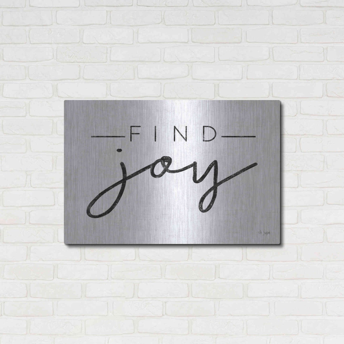 Luxe Metal Art 'Find Joy' by Jaxn Blvd, Metal Wall Art,36x24