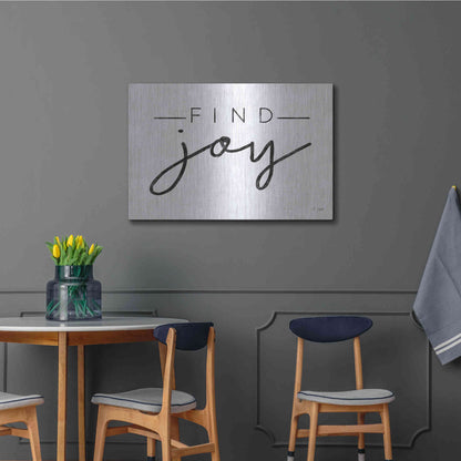 Luxe Metal Art 'Find Joy' by Jaxn Blvd, Metal Wall Art,36x24