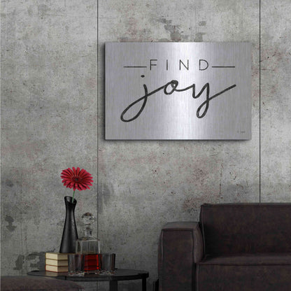 Luxe Metal Art 'Find Joy' by Jaxn Blvd, Metal Wall Art,36x24