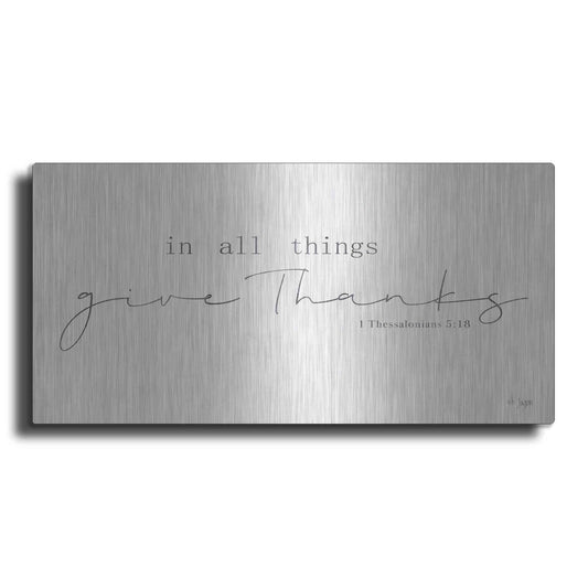 Luxe Metal Art 'In All Things Give Thanks' by Jaxn Blvd, Metal Wall Art