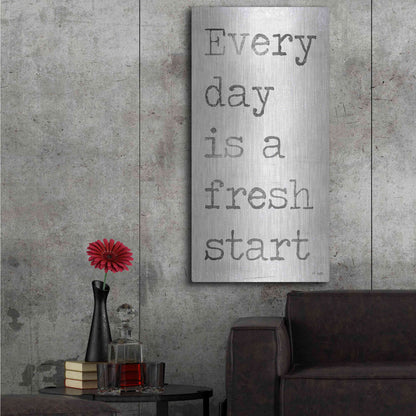 Luxe Metal Art 'Every Day is a Fresh Start' by Jaxn Blvd, Metal Wall Art,24x48