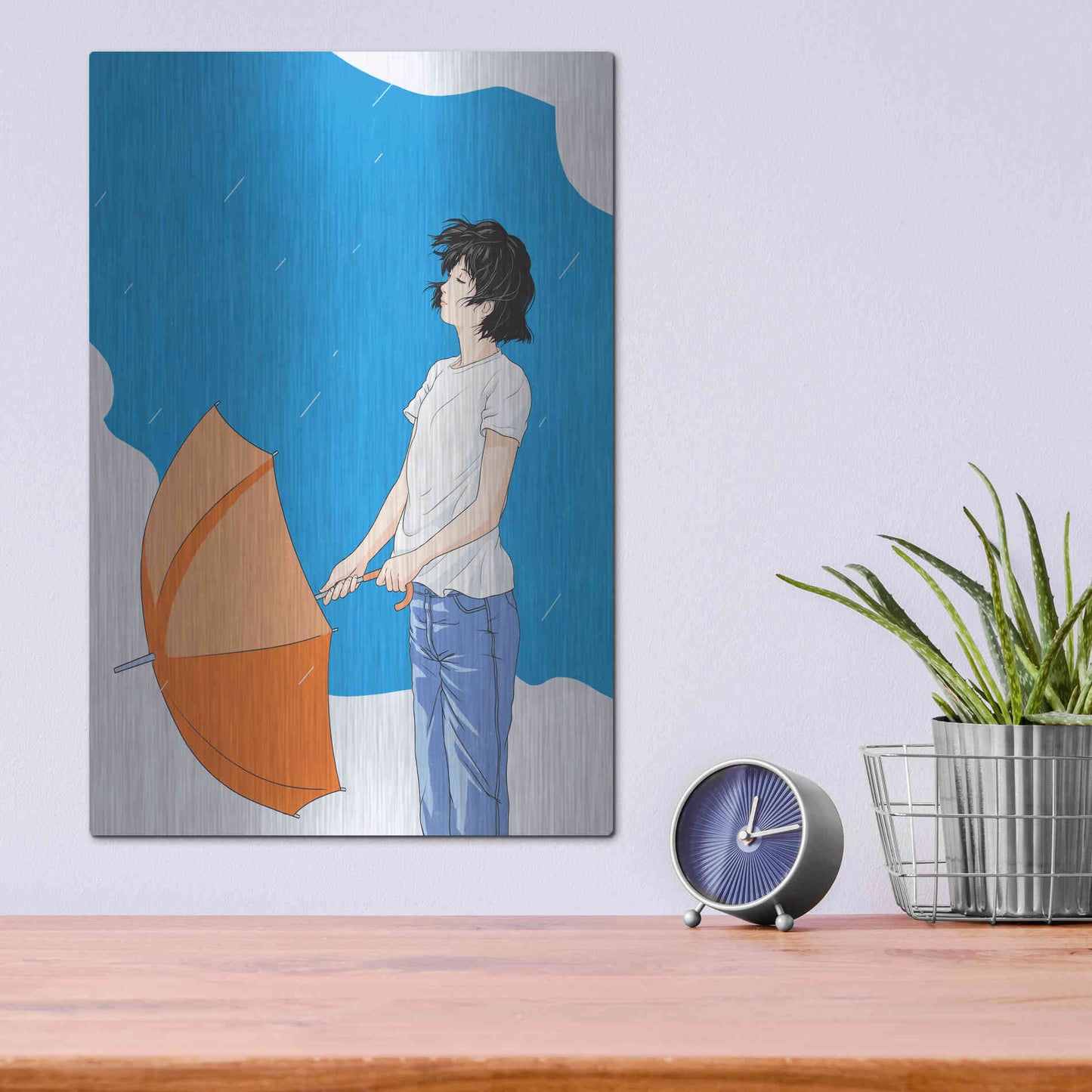 Luxe Metal Art 'After the Rain' by Sai Tamiya, Metal Wall Art,12x16