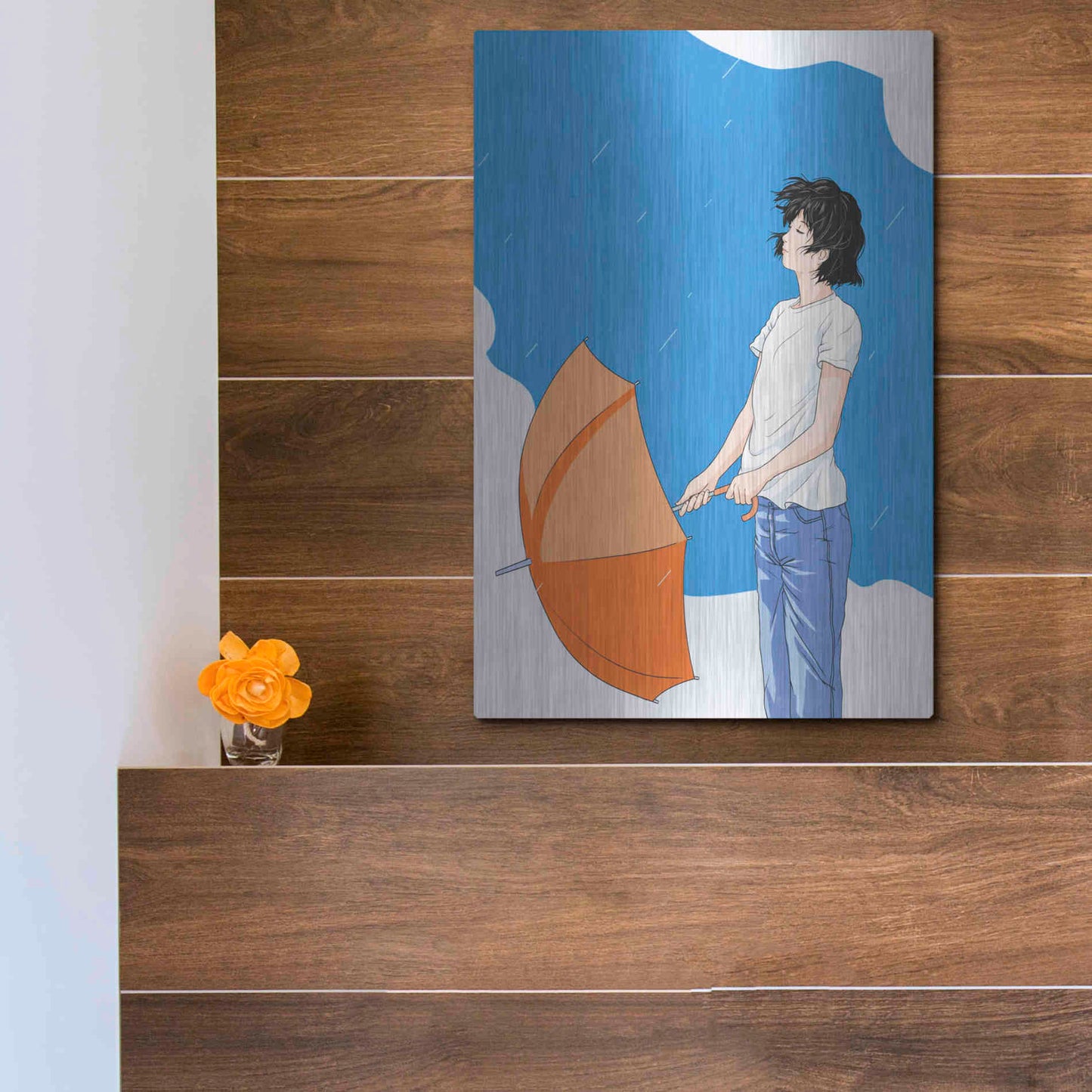 Luxe Metal Art 'After the Rain' by Sai Tamiya, Metal Wall Art,12x16