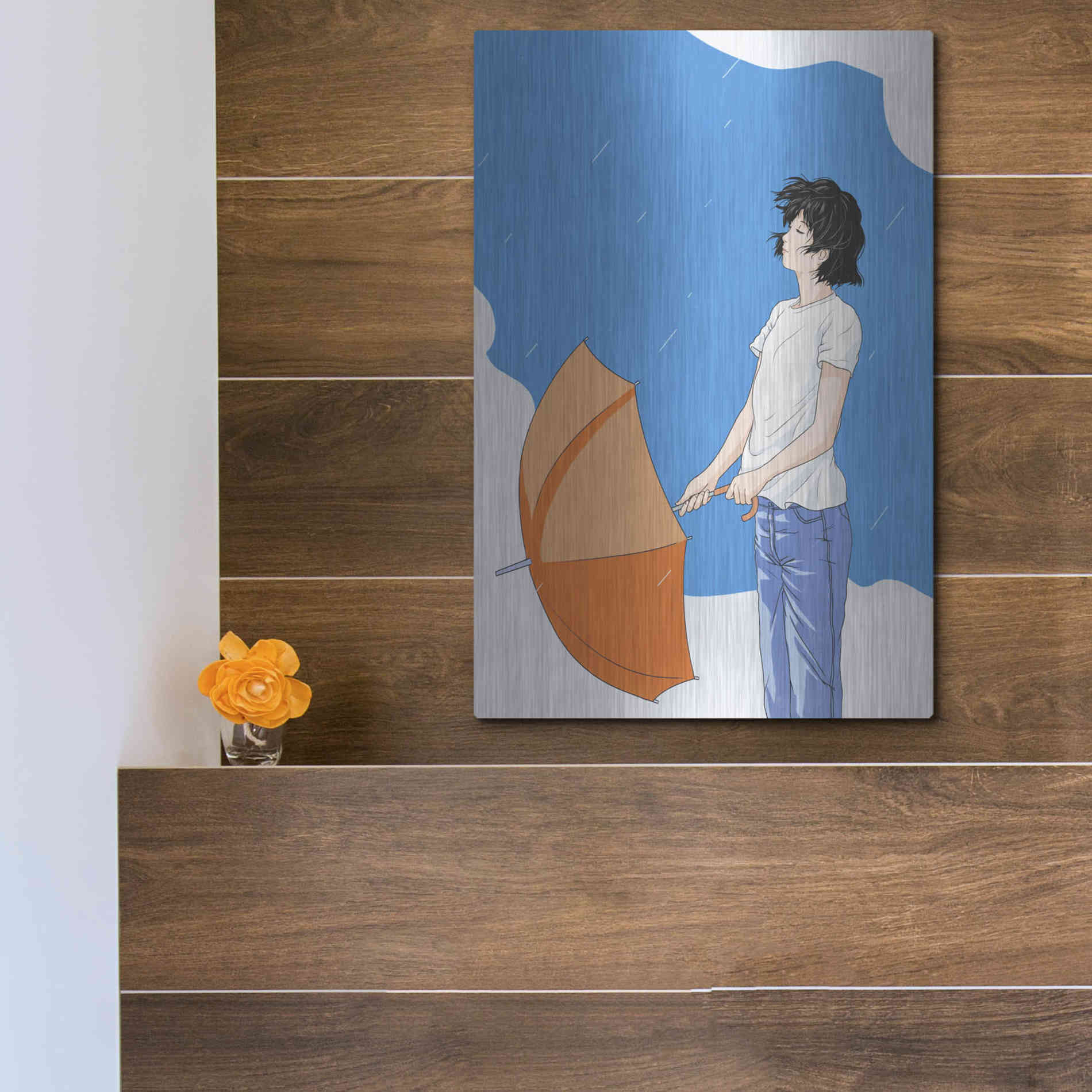 Luxe Metal Art 'After the Rain' by Sai Tamiya, Metal Wall Art,12x16