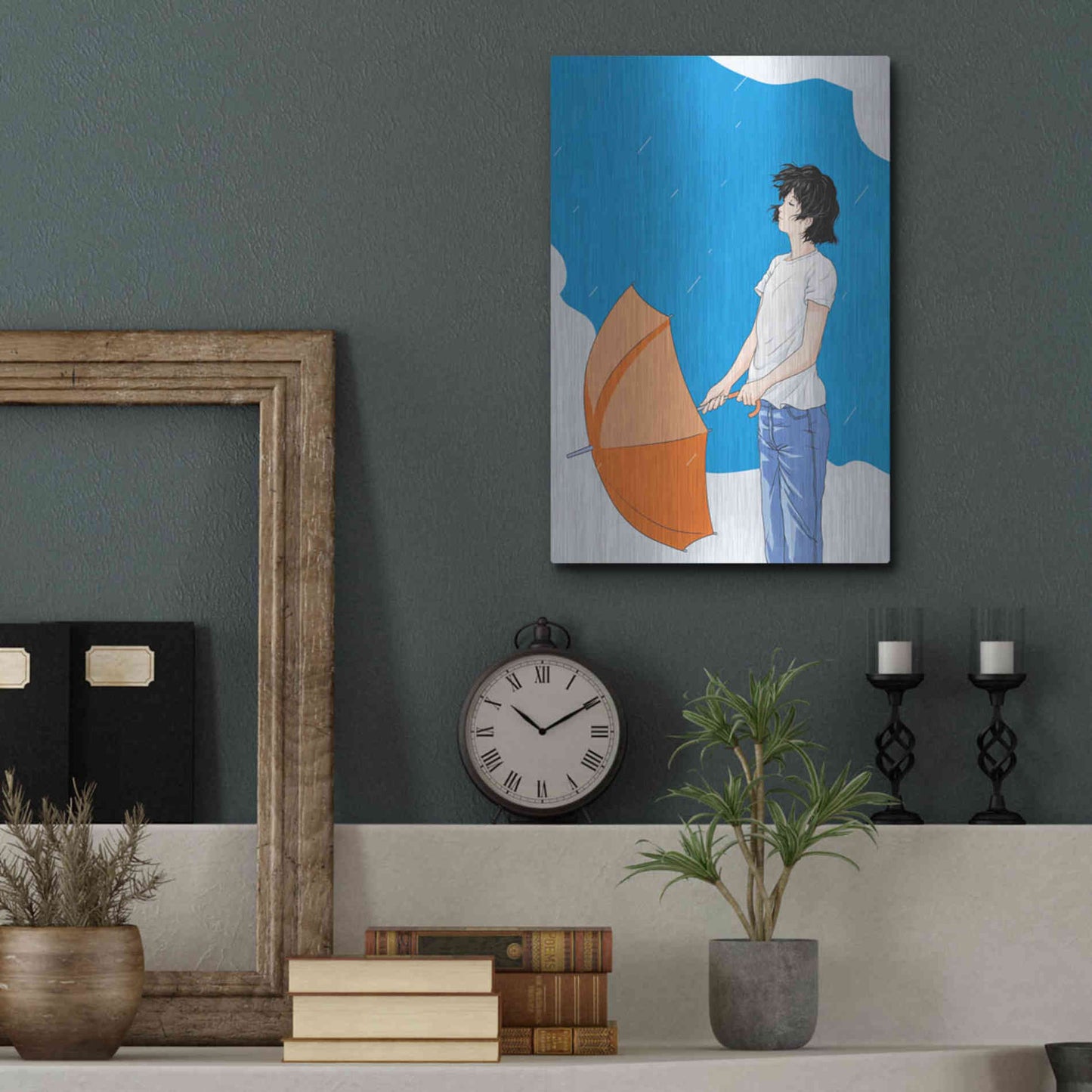 Luxe Metal Art 'After the Rain' by Sai Tamiya, Metal Wall Art,12x16