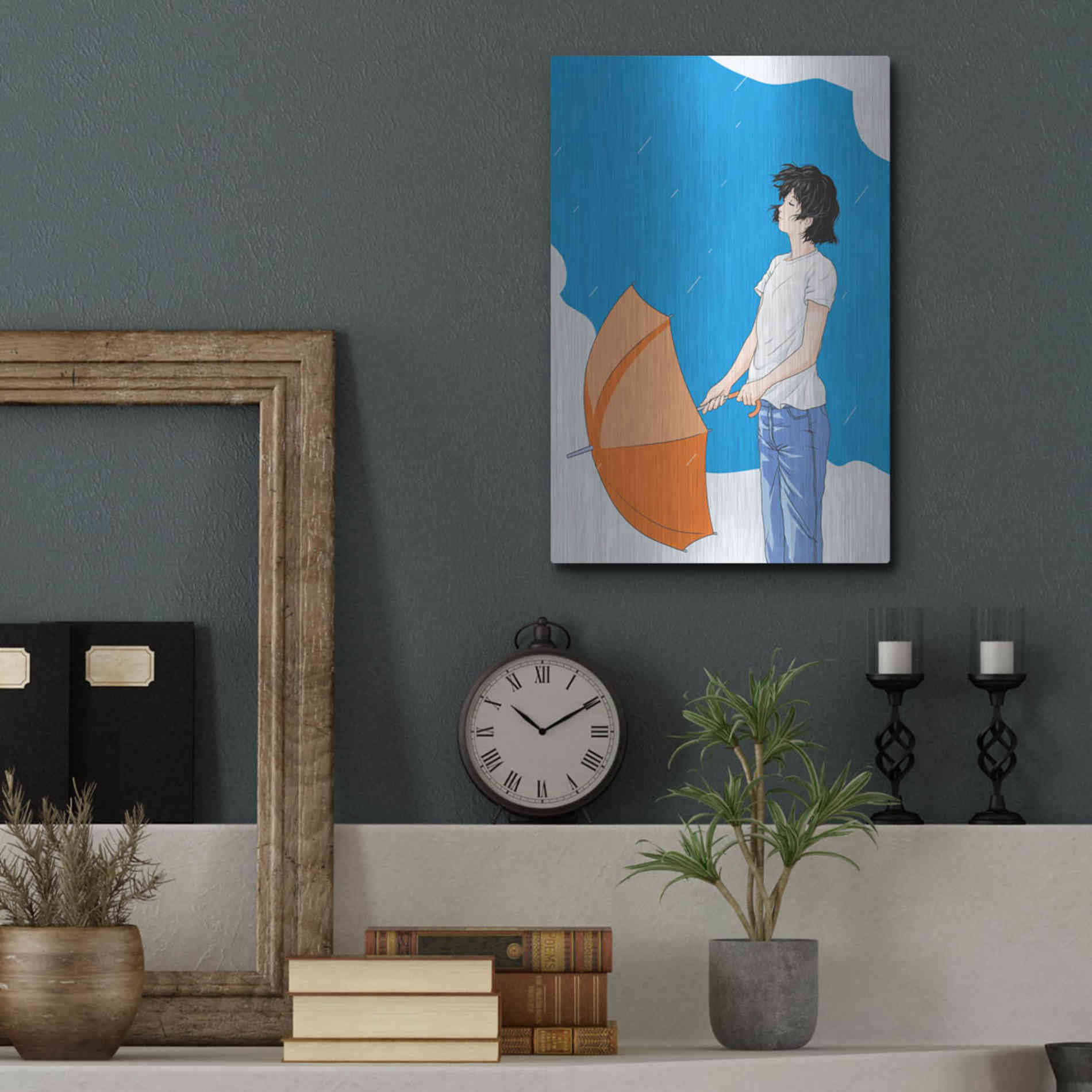 Luxe Metal Art 'After the Rain' by Sai Tamiya, Metal Wall Art,12x16