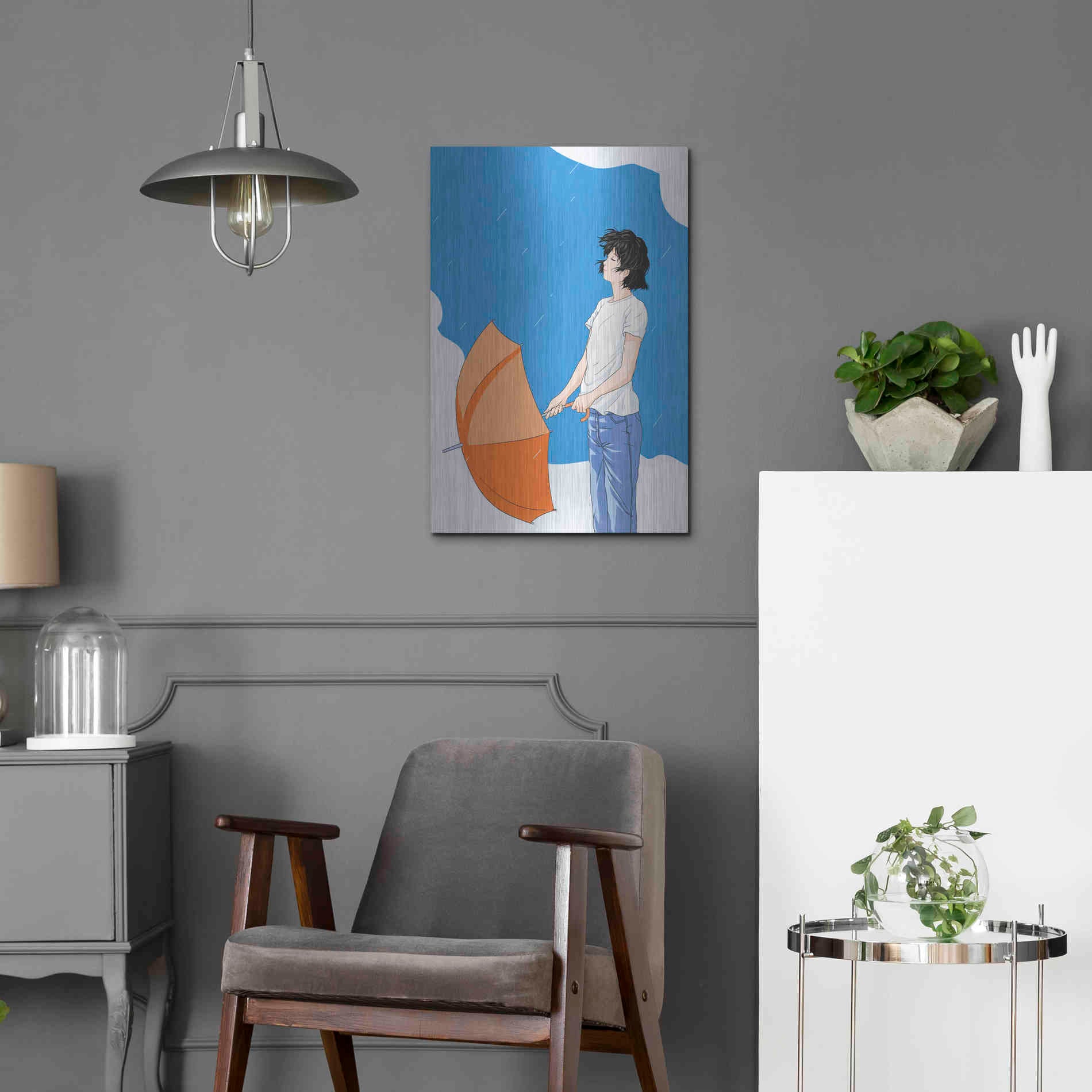 Luxe Metal Art 'After the Rain' by Sai Tamiya, Metal Wall Art,16x24