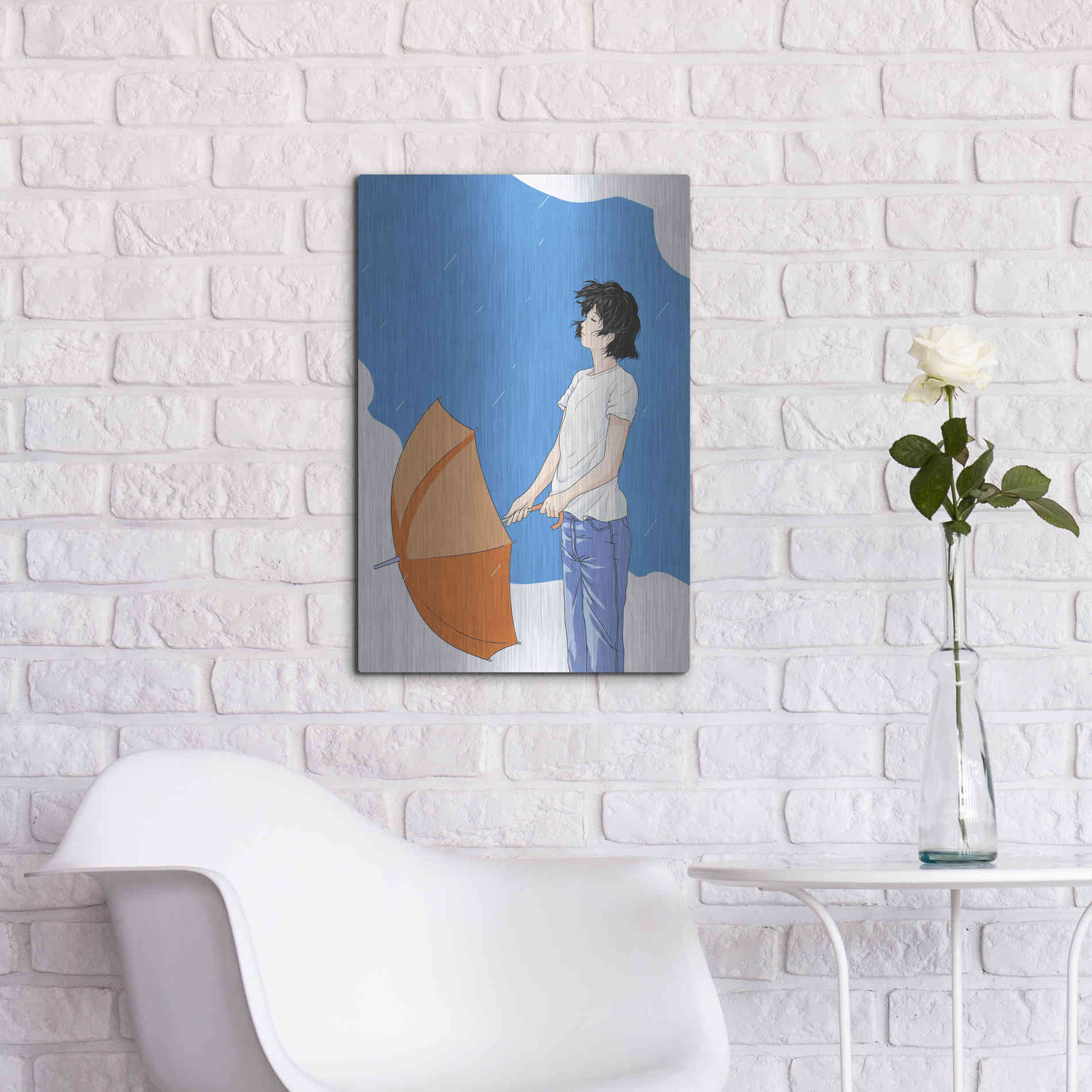 Luxe Metal Art 'After the Rain' by Sai Tamiya, Metal Wall Art,16x24