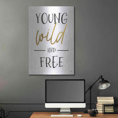Luxe Metal Art 'Young, Wild and Free' by Jaxn Blvd, Metal Wall Art,24x36