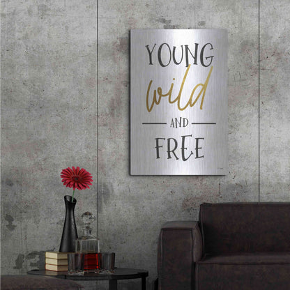 Luxe Metal Art 'Young, Wild and Free' by Jaxn Blvd, Metal Wall Art,24x36