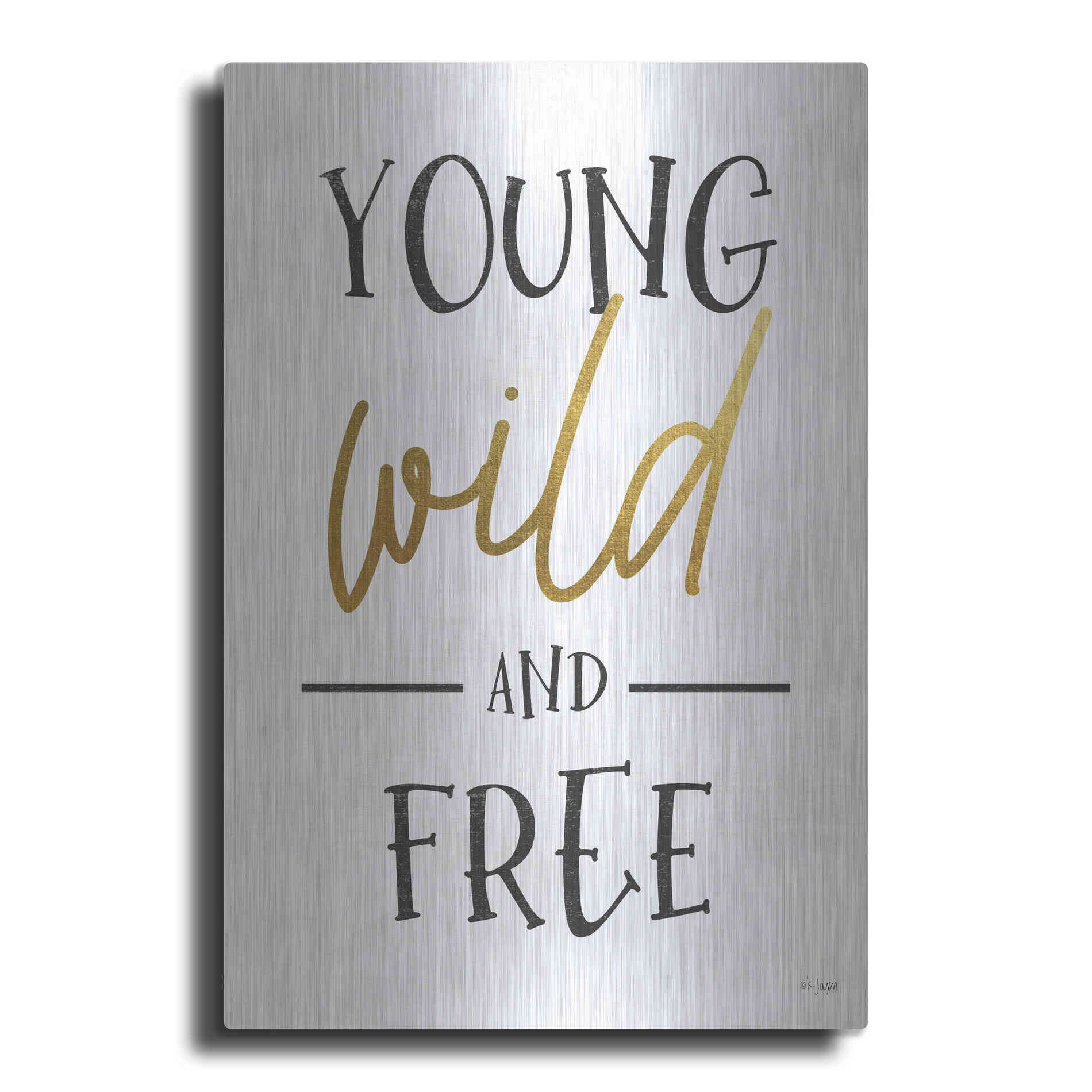 Luxe Metal Art 'Young, Wild and Free' by Jaxn Blvd, Metal Wall Art
