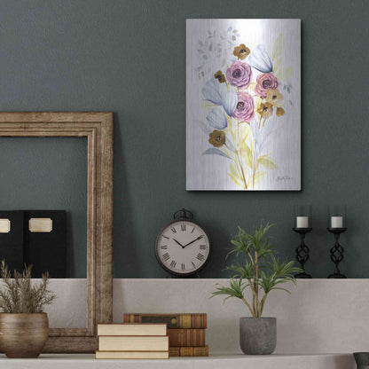 Luxe Metal Art 'Morning Wildflowers' by Kelley Talent, Metal Wall Art,12x16