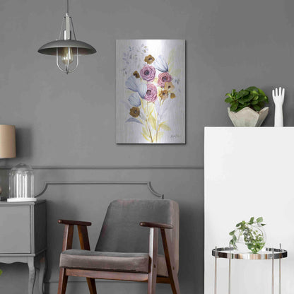 Luxe Metal Art 'Morning Wildflowers' by Kelley Talent, Metal Wall Art,16x24