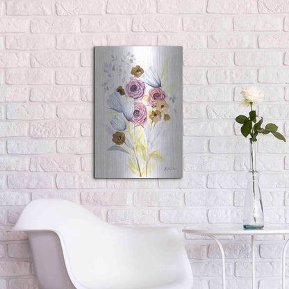 Luxe Metal Art 'Morning Wildflowers' by Kelley Talent, Metal Wall Art,16x24