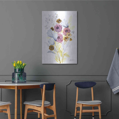 Luxe Metal Art 'Morning Wildflowers' by Kelley Talent, Metal Wall Art,24x36