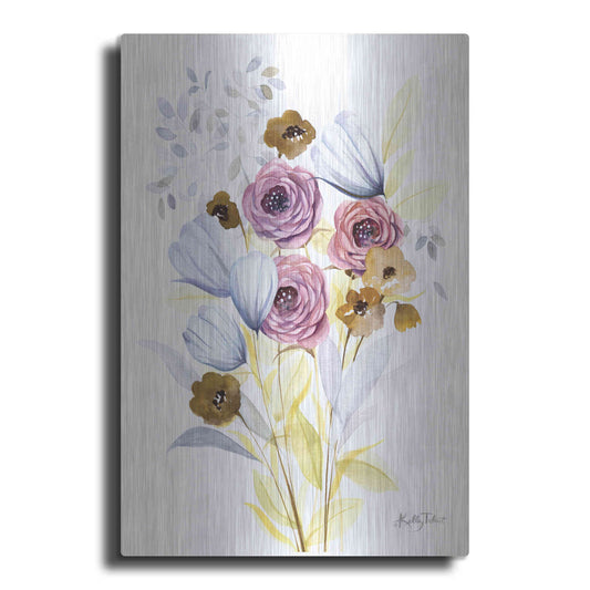 Luxe Metal Art 'Morning Wildflowers' by Kelley Talent, Metal Wall Art