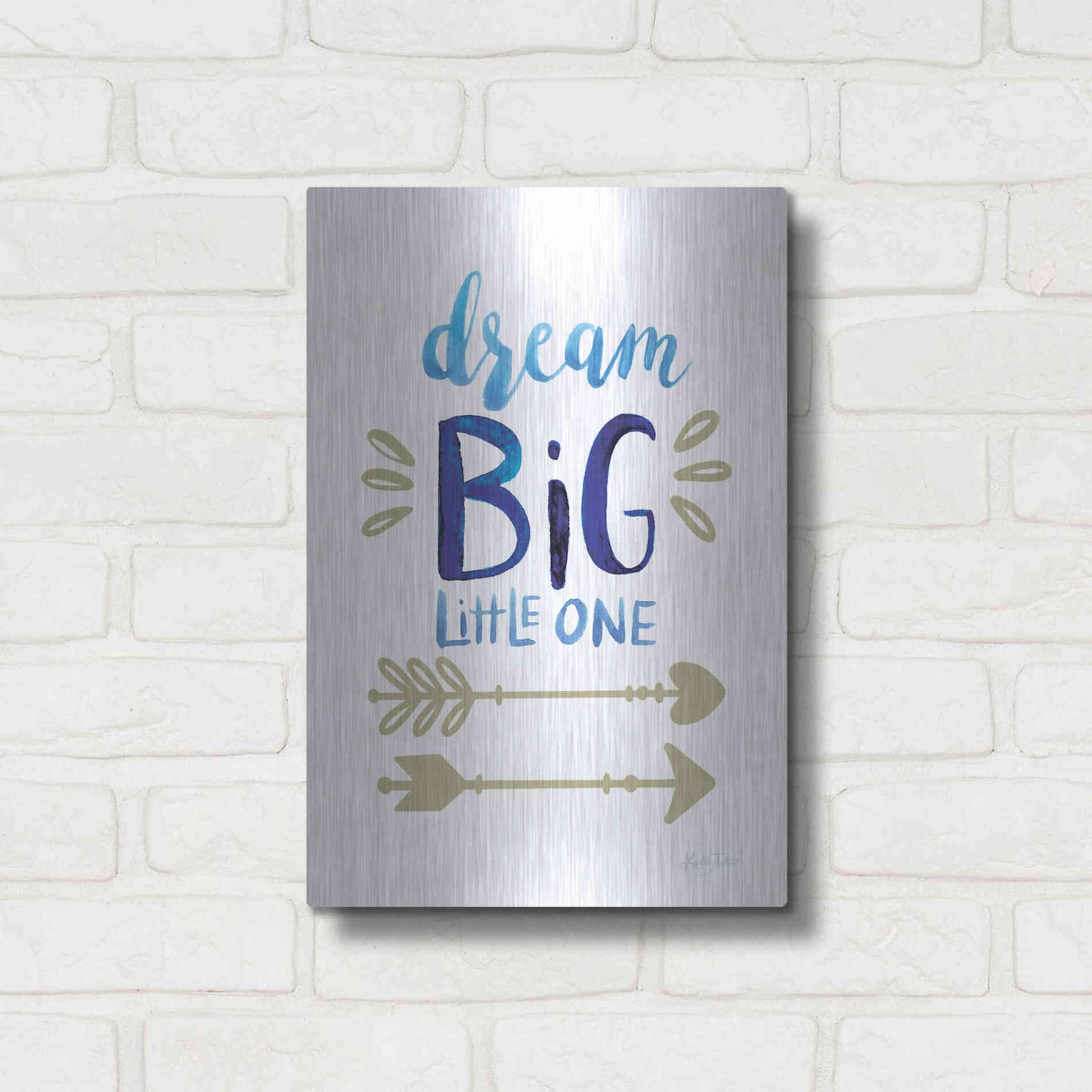 Luxe Metal Art 'Dream Big Little One' by Kelley Talent, Metal Wall Art,12x16