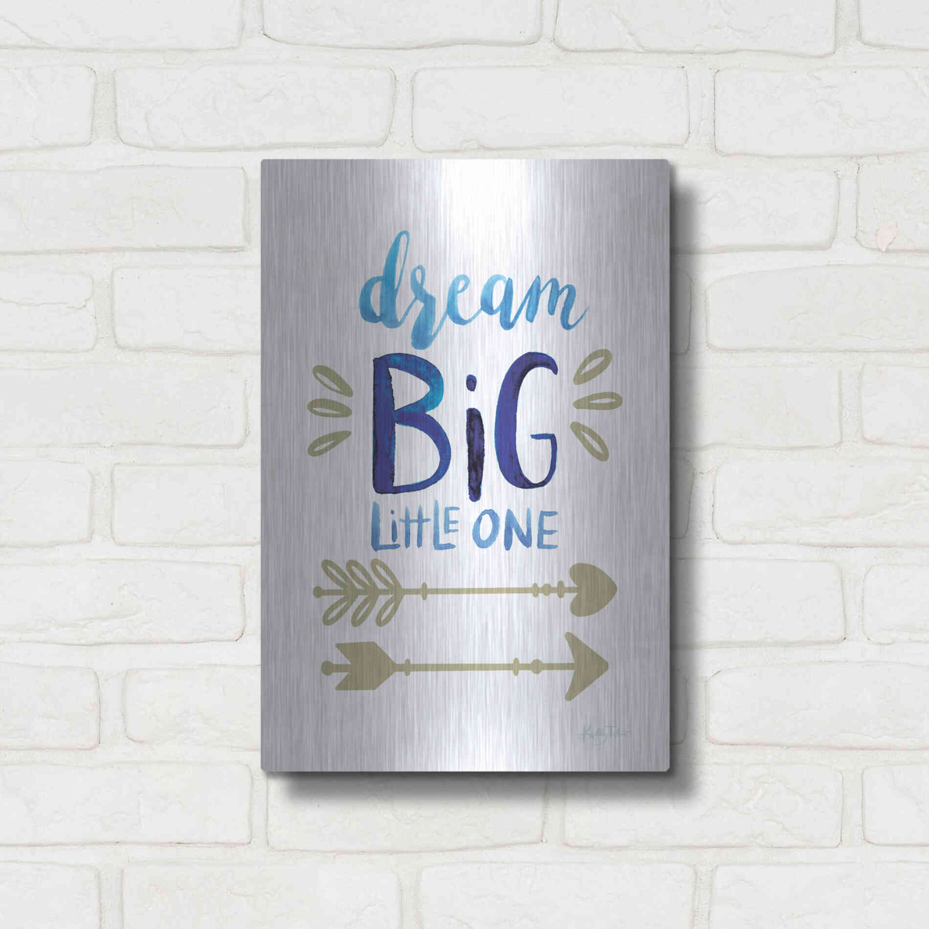 Luxe Metal Art 'Dream Big Little One' by Kelley Talent, Metal Wall Art,12x16