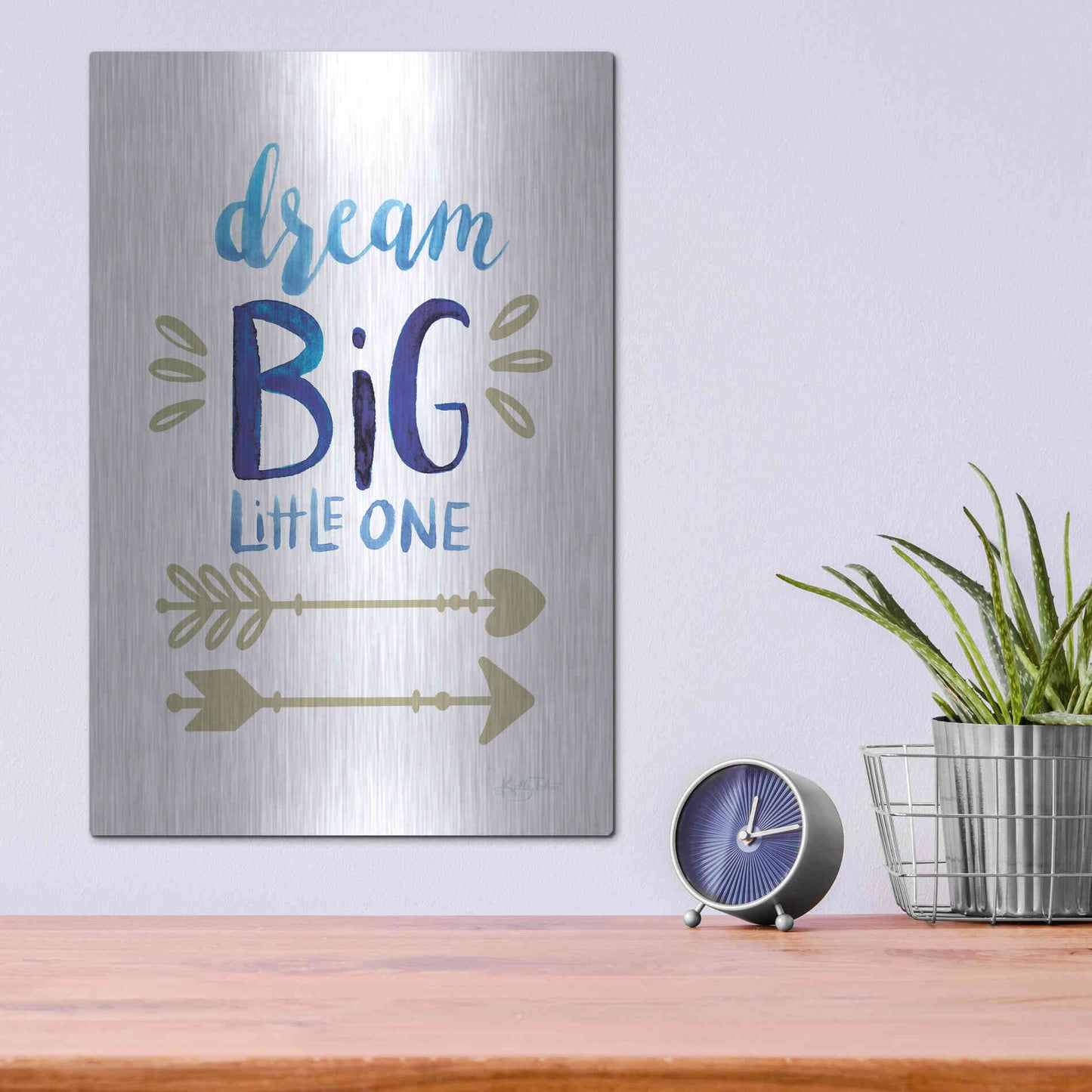 Luxe Metal Art 'Dream Big Little One' by Kelley Talent, Metal Wall Art,12x16