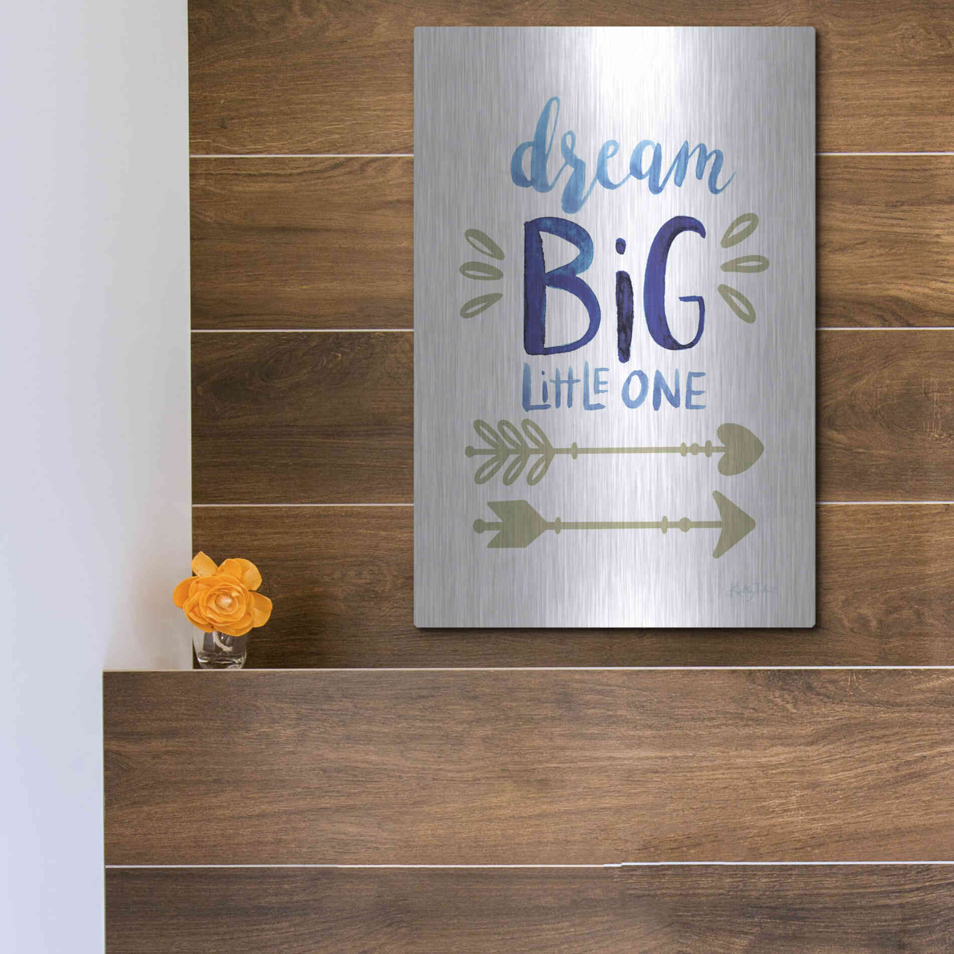 Luxe Metal Art 'Dream Big Little One' by Kelley Talent, Metal Wall Art,12x16