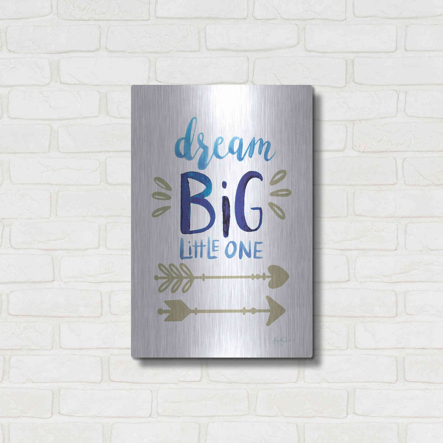 Luxe Metal Art 'Dream Big Little One' by Kelley Talent, Metal Wall Art,16x24