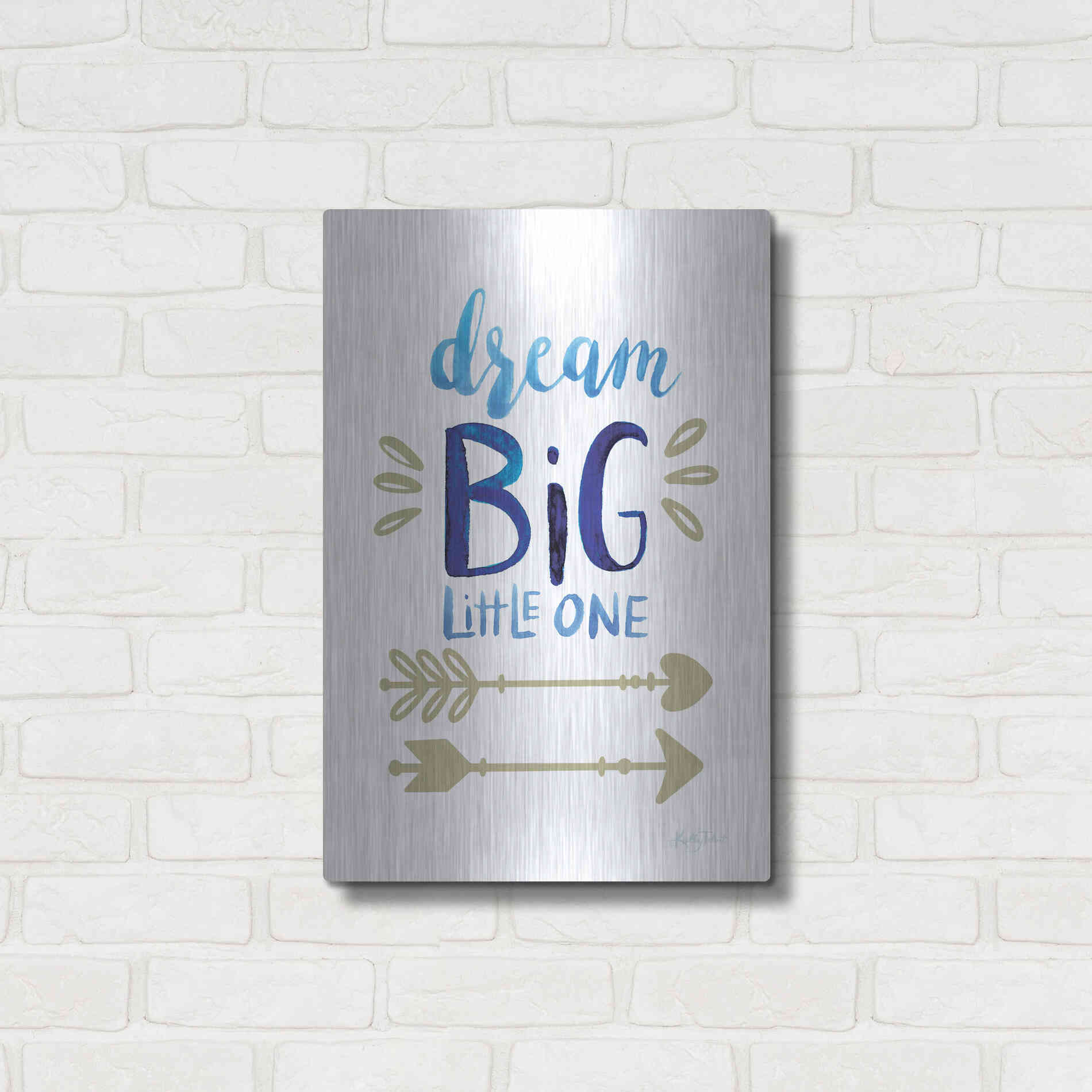Luxe Metal Art 'Dream Big Little One' by Kelley Talent, Metal Wall Art,16x24