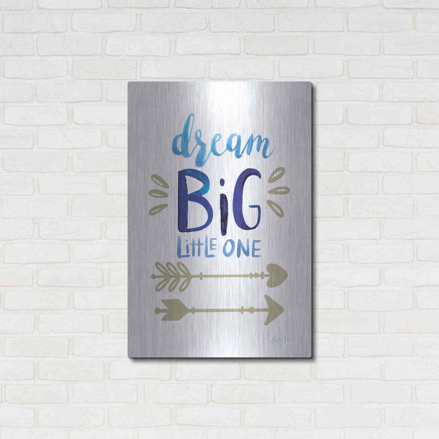 Luxe Metal Art 'Dream Big Little One' by Kelley Talent, Metal Wall Art,24x36