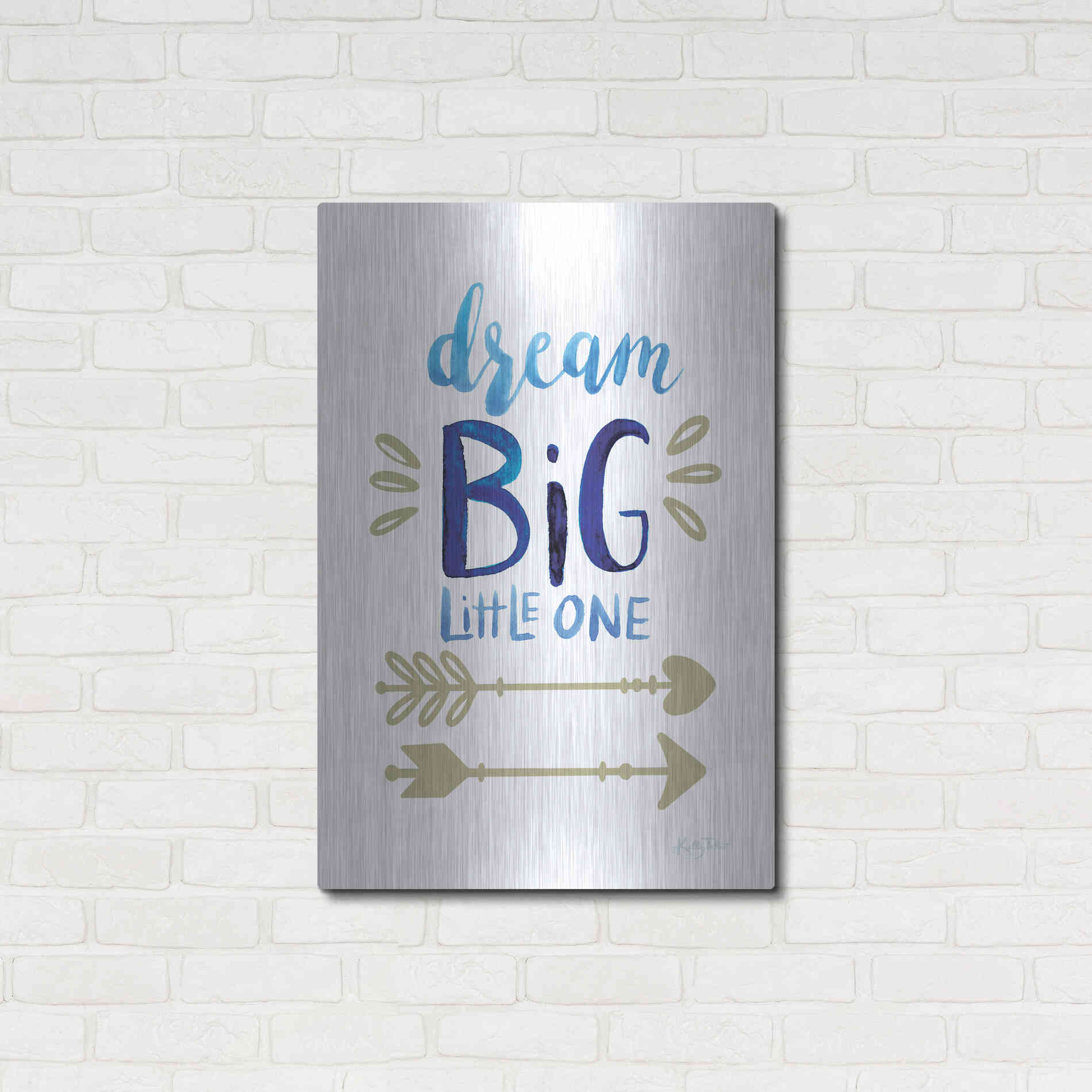 Luxe Metal Art 'Dream Big Little One' by Kelley Talent, Metal Wall Art,24x36