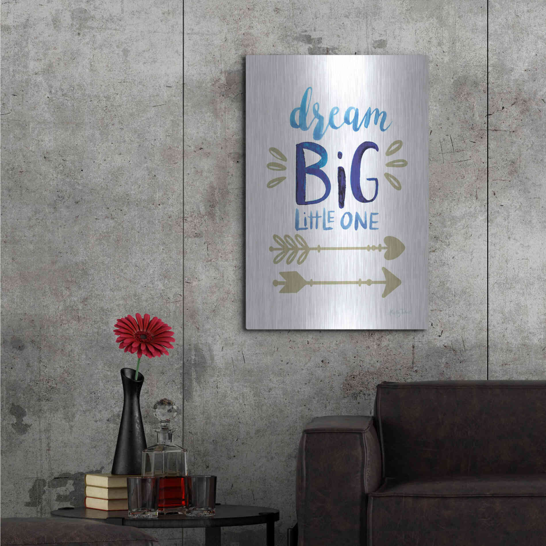 Luxe Metal Art 'Dream Big Little One' by Kelley Talent, Metal Wall Art,24x36
