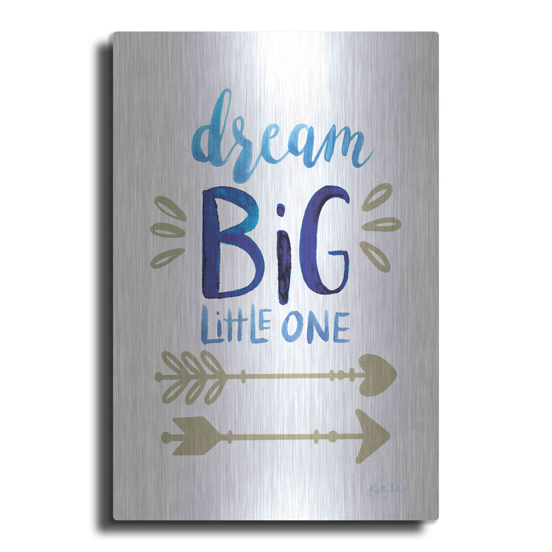 Luxe Metal Art 'Dream Big Little One' by Kelley Talent, Metal Wall Art