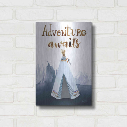 Luxe Metal Art 'Adventure Awaits' by Kelley Talent, Metal Wall Art,12x16