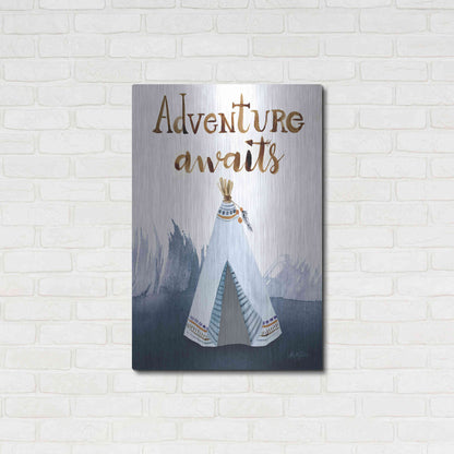 Luxe Metal Art 'Adventure Awaits' by Kelley Talent, Metal Wall Art,24x36