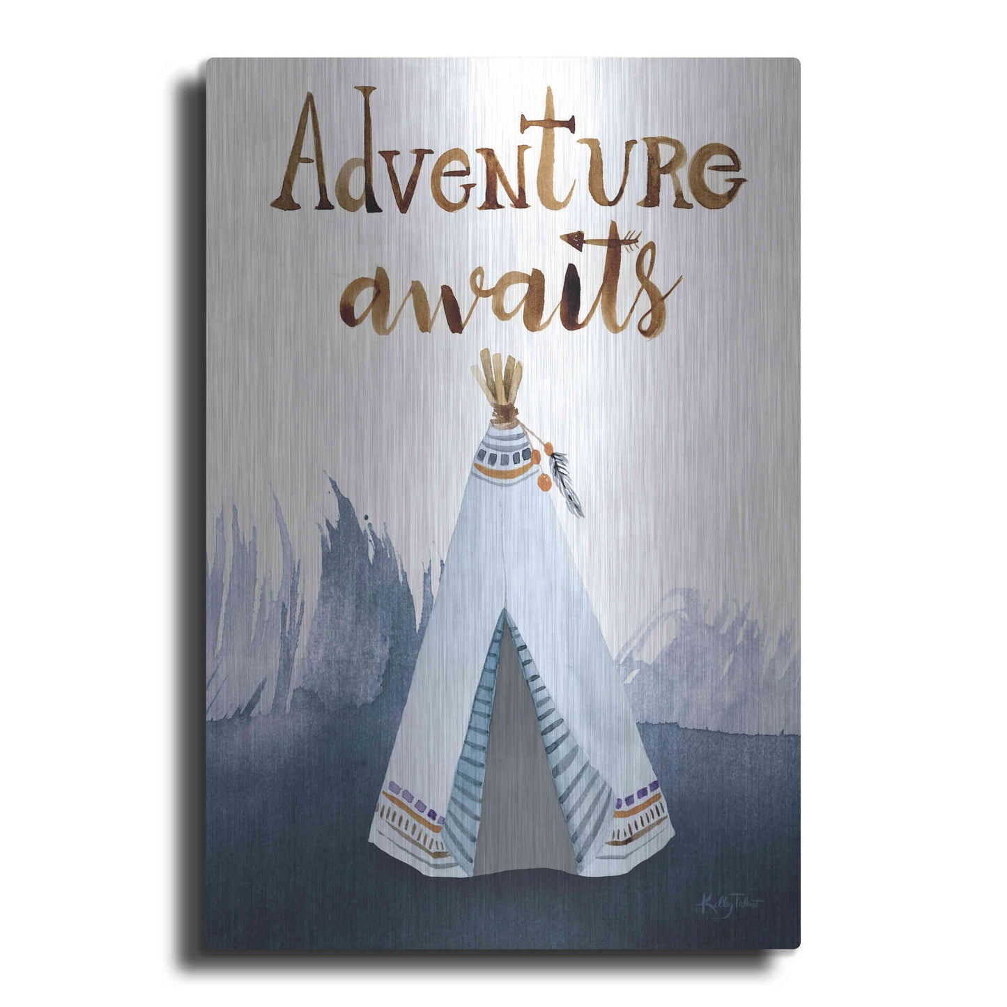 Luxe Metal Art 'Adventure Awaits' by Kelley Talent, Metal Wall Art