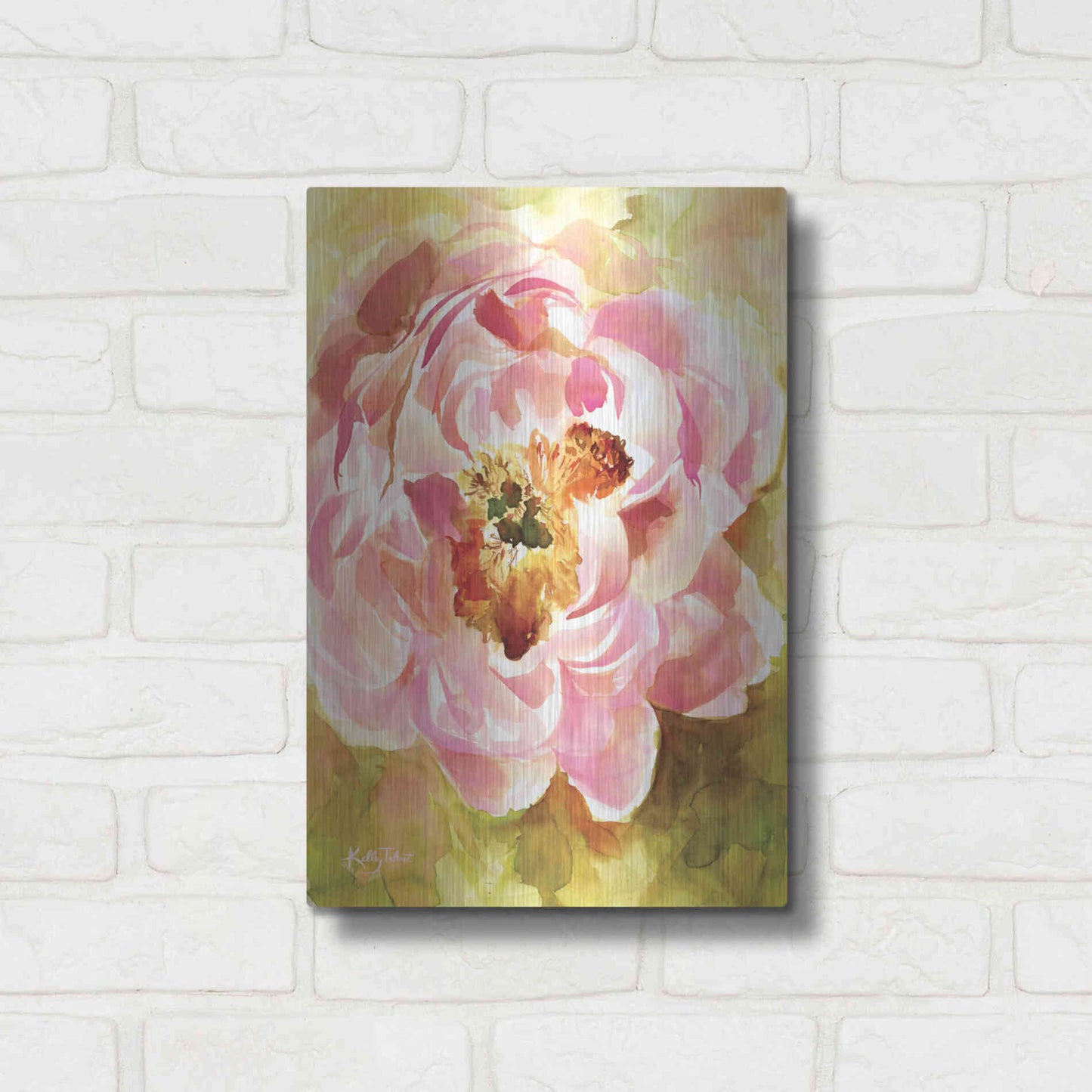 Luxe Metal Art 'Peony Paradise' by Kelley Talent, Metal Wall Art,12x16