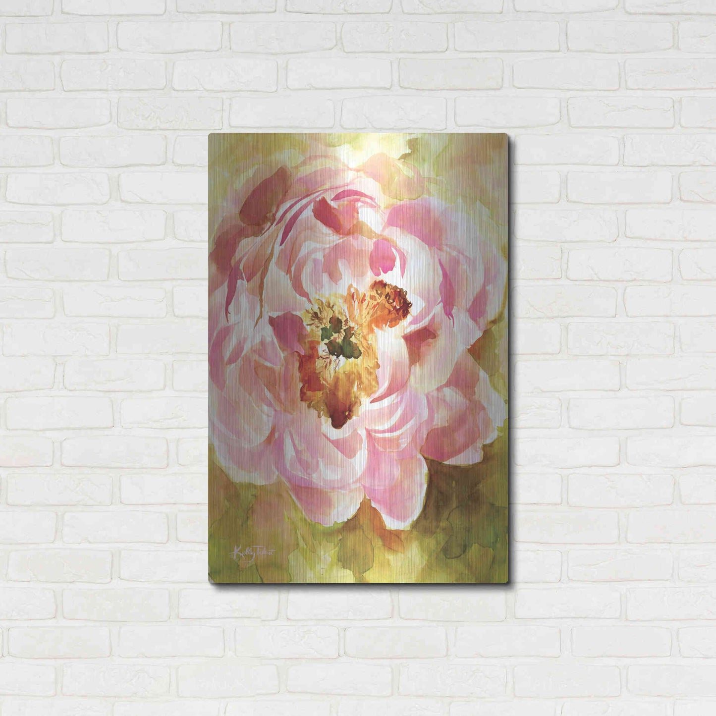 Luxe Metal Art 'Peony Paradise' by Kelley Talent, Metal Wall Art,24x36